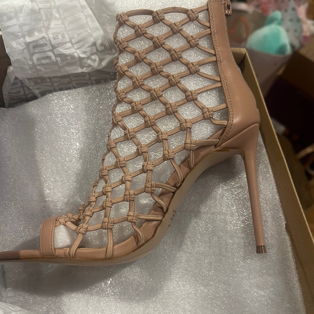 Steve Madden Francys Tan Caged Heels